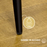 HOMCOM Set 2 Sedie da Pranzo Design Nordico in Metallo e Tessuto Effetto Velluto Giallo e Nero, 52x54x79 cm(m-6)