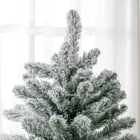 HOMCOM Árvore de Natal Artificial Nevado 180 cm com 796 Ramos e Suporte de Metal Árvore Natalina Nevado para Interior Verde(m-9)