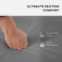 Outsunny Outdoor Seat Cushion Pads for Rattan Furniture, 3 PCs Garden Furniture Cushions, Dark Grey(m-6)