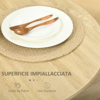 HOMCOM Tavolo Pieghevole da Pranzo a 2 Ribalte, Tavolo Consolle in Legno Salvaspazio, Rovere(m-5)