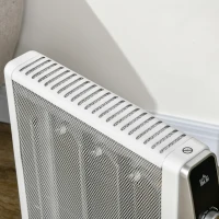 HOMCOM Aquecedor Elétrico 750W/1500W Aquecedor de Mica com Ecrã LED Controlo Remoto Termostato Temporizador 47x26,5x61,5cm Branco(m-9)