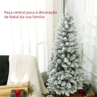 HOMCOM Árvore de Natal Artificial Coberta de Neve 150 cm com 317 Ramos e Suporte de Metal Árvore Natalícia para Sala Interior Verde(m-4)