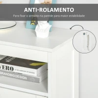 HOMCOM Armário para Casa de Banho com 2 Portas Prateleira Interior Ajustável e Compartimento Aberto Móvel Auxiliar de Armazenamento para Sala de Estar Cozinha 60x30x80cm Branco(m-6)