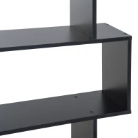 HOMCOM Estante Alto Livraría de 6 Estantes  para Sala de Jantar Desenho Moderno 80x23x192cm Preto(m-8)