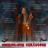 HOMCOM Wiedźma z Miksturą, Dekoracja Halloween, Straszne Dźwięki, Czerwone Oczy, Ruchoma, 183 cm(m-4)