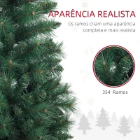 HOMCOM Árvore de Natal 150 cm Árvore de Natal Artificial com 354 Ramos e Suporte de Metal para Interior Verde(m-5)