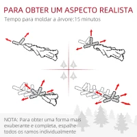 HOMCOM Árvore de Natal Artificial Nevado 210cm com 1021 Ramos e Suporte de Metal Árvore Natalina Nevado para Interior Verde(m-7)