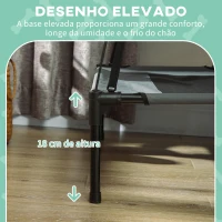 PawHut Cama elevada para animais de estimação com toldo Portátil e removível tecido respirável 92x76x90 cm cinza(m-7)