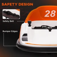 AIYAPLAY 360° Rotation Kids Bumper Car, 12V Waltzer Car with Remote Control, Dual Joysticks, Music Lights, Orange(m-7)