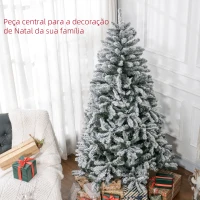 HOMCOM Árvore de Natal Artificial Nevado 180 cm com 796 Ramos e Suporte de Metal Árvore Natalina Nevado para Interior Verde(m-4)