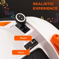 AIYAPLAY 360° Rotation Kids Bumper Car, 12V Waltzer Car with Remote Control, Dual Joysticks, Music Lights, Orange(m-5)