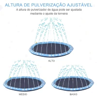 PawHut Splash Pad Tapete Aquático com Pulverizador Ø150 cm Tapete Anti-Respingos Piscina Portátil para Cães Azul(m-6)