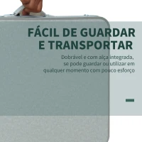 Outsunny Mesa Dobrável de Campismo Tipo Mala Mesa Portátil  para Praia Piquenique com Altura Ajustável 60x45x64 cm Prata(m-4)