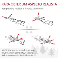 HOMCOM Árvore de Natal Artificial Coberta de Neve 150 cm com 317 Ramos e Suporte de Metal Árvore Natalícia para Sala Interior Verde(m-7)