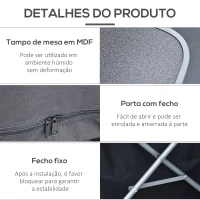Outsunny Armário de cozinha de acampamento dobrável com para vento 3 prateleiras Bolsa de armazenamento bancada de 65x58x93 cm para piqueniques de acampamento Tecido Oxford Preto(m-6)