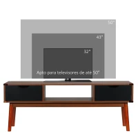 HOMCOM Suporte de TV para TV de 50 "com 2 gavetas e compartimento aberto Estilo Moderno 122x39x46 cm Marrom(m-7)