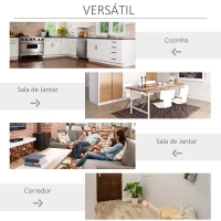 HOMCOM Aparador de Cozinha com Suporte para 20 Garrafas Armário Auxiliar com 1 Porta de Cristal Prateleiras e Suporte para Taças de Vinho para Sala de Estar Bar 80x36x85cm Branco(m-6)