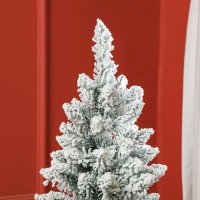 HOMCOM Árvore de Natal Artificial Coberta de Neve 150 cm com 317 Ramos e Suporte de Metal Árvore Natalícia para Sala Interior Verde(m-9)