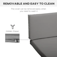 Outsunny Outdoor Seat Cushion Pads for Rattan Furniture, 3 PCs Garden Furniture Cushions, Dark Grey(m-7)