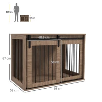 Pawhut Casuta Multifunctionala pentru Caini Mari – Usa Culisanta & Culcus(m-3)