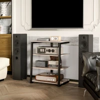 HOMCOM HiFi Stand, with Four Storage Shelves - Grey(m-8)