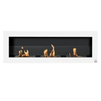 HOMCOM Șemineu de Perete cu Bioetanol și 3 Rezervoare de 1 L, 120x15x40 cm, Alb(m-1)