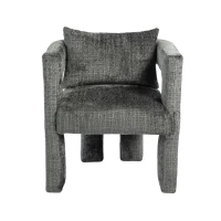Set of 2 Modern Sofa Chair with Hollow Armrest Design, Cushions and Pillows, 60x44x65 cm, Dark Gray(m-11)