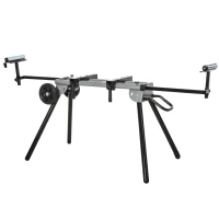 DURHAND Masă Suport pentru Ferăstraie Circulare, Bancă Extensibilă Reglabilă și Pliabilă, 123.5-245x73x96 cm, Negru(m-10)