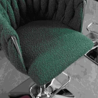 Set of 2 Kitchen Bar Stools with Woven Backs and Silver Base, Height Adjustable Bar Chairs, for Kitchen Island and Pub, 53x51x87 cm, Emerald(m-9)