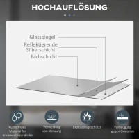 kleankin Runder LED-Wandspiegel, Touch-Schalter, Farbwechsel 3000K-6500K, Antibeschlag, Ø 70 cm, Weiß/Silber(m-8)