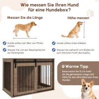 PawHut Hundebox Hundekäfig, Verriegelbar, Holzoptik, rustikales Design, 98 cm x 58 cm x 67 cm, Walnuss + Schwarz(m-4)