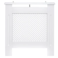 HOMCOM Copritermosifone Moderno a Griglia in MDF per Casa e Ufficio, 78x82x19 cm, Bianco(m-7)