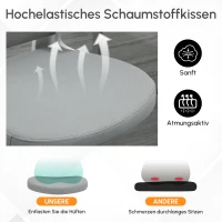 Vinsetto Bürostuhl ergonomischer Shreibtischstuhl mit Wippfunktion hoher Rückenlehne Lendenwirbelstütze Kopfstütze hochklappbarem Arm Home-Office Grau 65 x 64 x 114-122 cm(m-6)