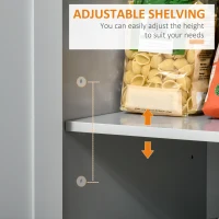 HOMCOM Insulă de Bucătărie cu Blat de Lucru din Lemn de Cauciuc, Roți, 2 Sertare, Dulăpior și Rafturi, 104x46x91 cm, Gri(m-6)