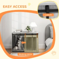 PawHut 98cm Dog Crate Furniture with Removable Cushion for Large Dogs - Grey(m-6)