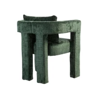 Modern Lounge Chair Set of 2 with Hollow Armrest Design, Cushions and Pillows, 60x44x65 cm, Emerald(m-12)