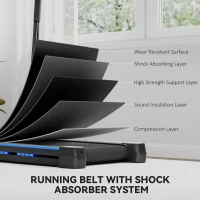 HOMCOM Folding Motorised Home Treadmill Walking Machine with LCD Monitor, Blue(m-7)