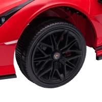 HOMCOM kindervoertuig 2 rijmodi Lamborghini SIAN SUV auto speelgoed elektrische auto met afstandsbediening extra brede banden muziek (MP3 / USB) licht 3–5 jaar PP metaal rood 108 x 62 x 40 cm(m-12)