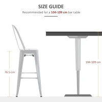 HOMCOM Set 2 Taburete de Bucătărie cu Spătar Detașabil și Reazem pentru Picioare, 44x49x116 cm, Roșu(m-7)