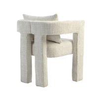 Chenille Fabric Modern Arm Chair Set of 2 with Comfortable Cushions and Pillows, for Living Room - Beige(m-12)