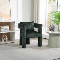 Modern Lounge Chair Set of 2 with Hollow Armrest Design, Cushions and Pillows, 60x44x65 cm, Emerald(m-6)