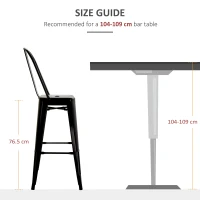 HOMCOM Set 2 Taburete de Bucătărie cu Spătar Detașabil și Reazem pentru Picioare, 44x49x116 cm, Roșu(m-7)