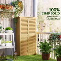 Outsunny Casuta de Gradina cu Acoperis Impermeabil, pentru Depozitarea Uneltelor, 87x46.5x160 cm, Galben(m-6)