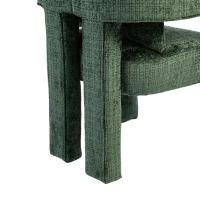 Modern Lounge Chair Set of 2 with Hollow Armrest Design, Cushions and Pillows, 60x44x65 cm, Emerald(m-10)