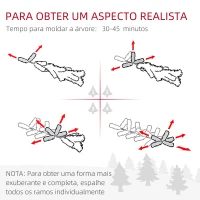 HOMCOM Árvore de Natal Artificial 210 cm com 793 Ramo e Suporte de Aço Árvore de Natal para Sala de Estar Interior Verde(m-7)
