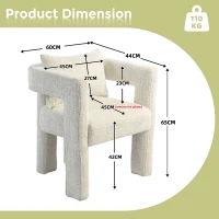 Chenille Fabric Modern Arm Chair Set of 2 with Comfortable Cushions and Pillows, for Living Room - Beige(m-3)