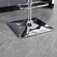 Adjustable Bar Stools Set of 2 with Woven Backs and Silver Base, Upholstered Boucle Fabric, for Kitchen Island and Pub, 53x51x87 cm, Gray(m-11)