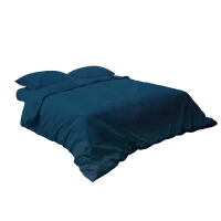 HOMCOM Schlafsofa 2er-Sofa Samtsofa, Schlaffunktion, inkl. 2 Kissen, Samtoptik, Natur + Blau(m-11)