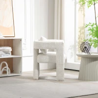 Chenille Fabric Modern Arm Chair Set of 2 with Comfortable Cushions and Pillows, for Living Room - Beige(m-8)