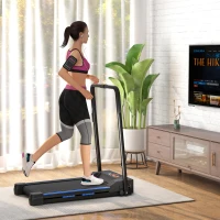 HOMCOM Folding Motorised Home Treadmill Walking Machine with LCD Monitor, Blue(m-2)